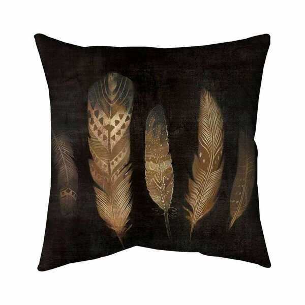 Fondo 26 x 26 in. Brown Featers-Double Sided Print Indoor Pillow FO2775469